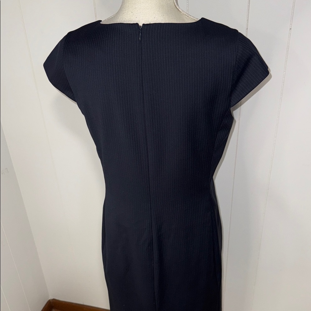 Talbots Navy V-Neck Midi Dress - Picture 5 of 7
